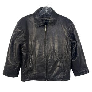 Cropped Black Leather Jacket